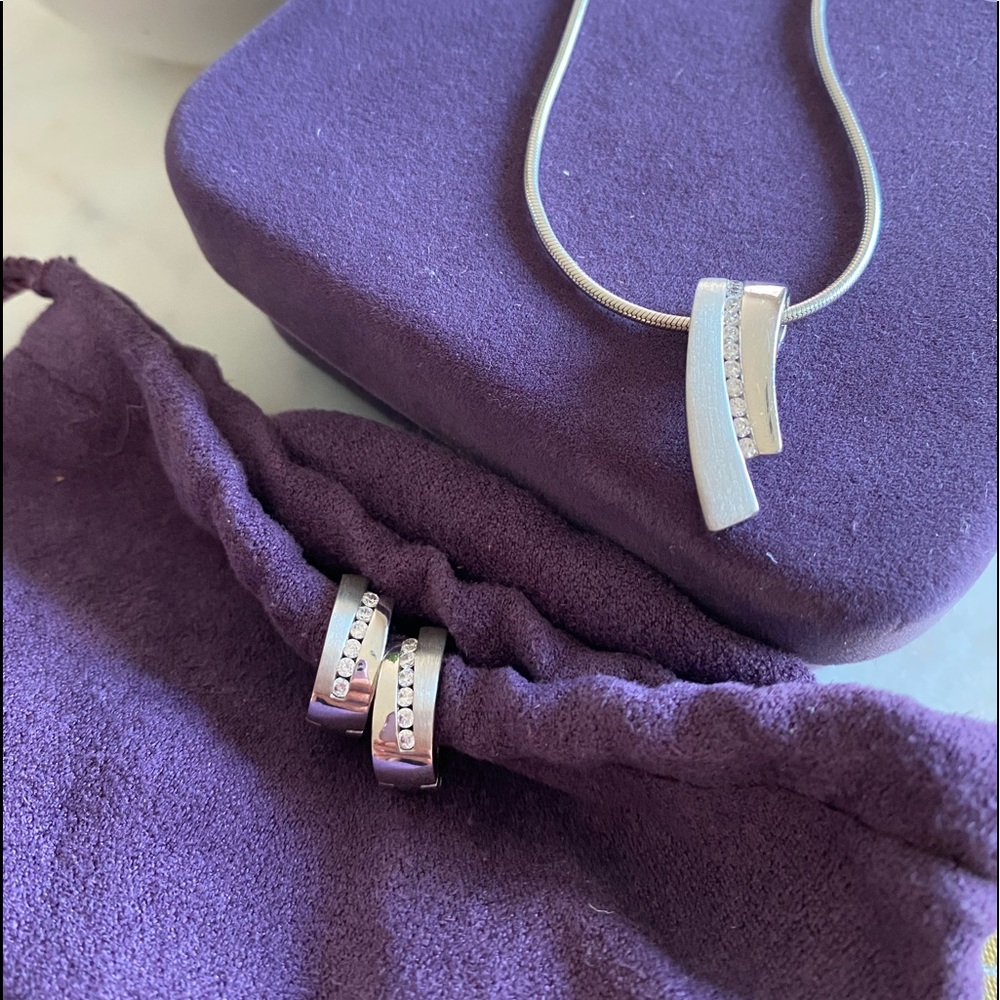 Sterling silver necklace & earrings